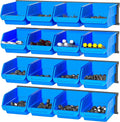 Blue Wall Mount Plastic Storage Bins Set