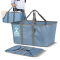 2 Pack Denim 50L Collapsible Laundry Tote Storage Bin