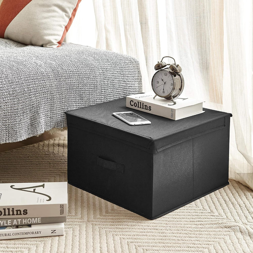 4 Pack Black Jumbo Collapsible Storage Boxes